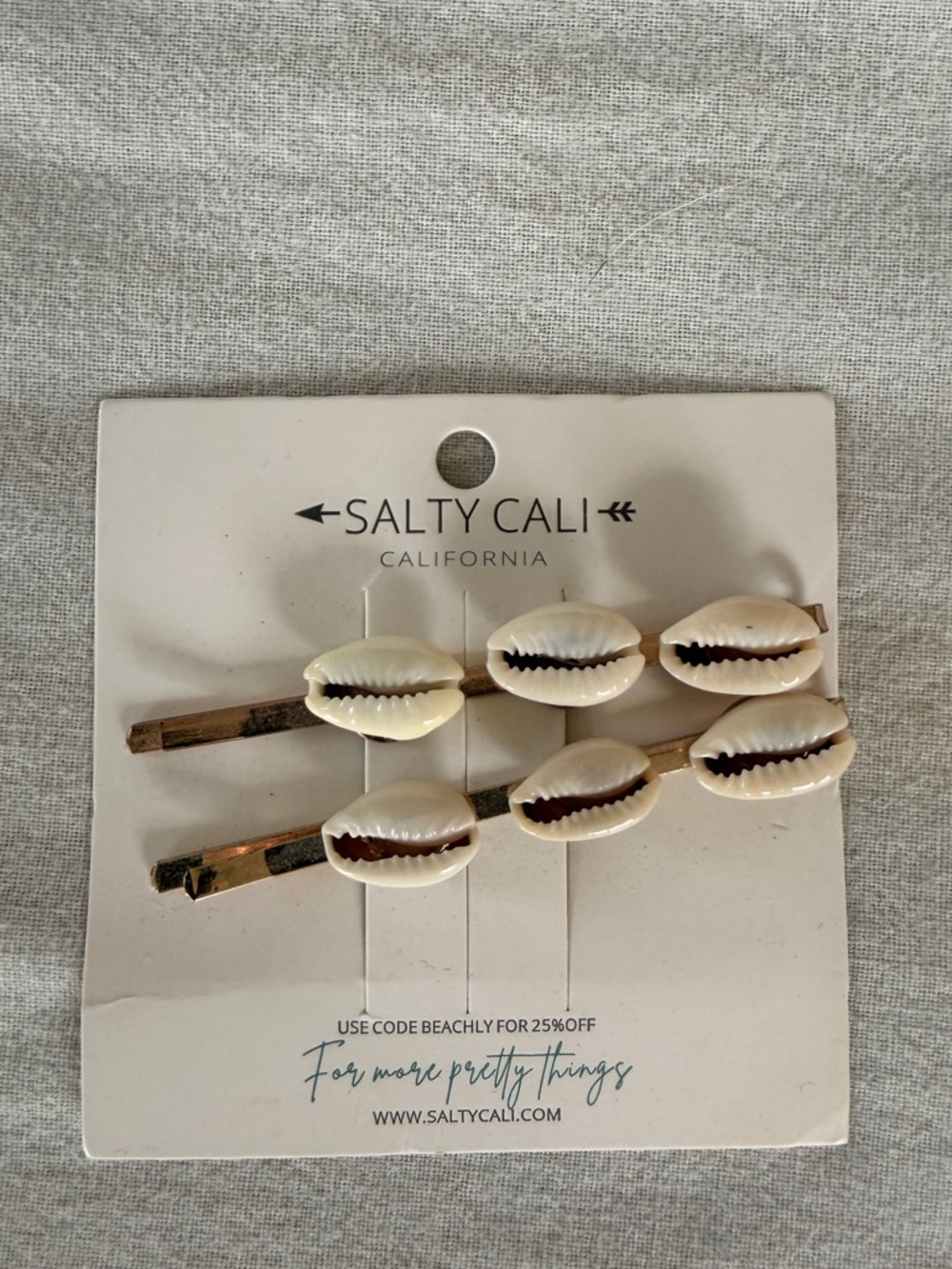 Salty Cali Kids Shell Hair Clips - Cream